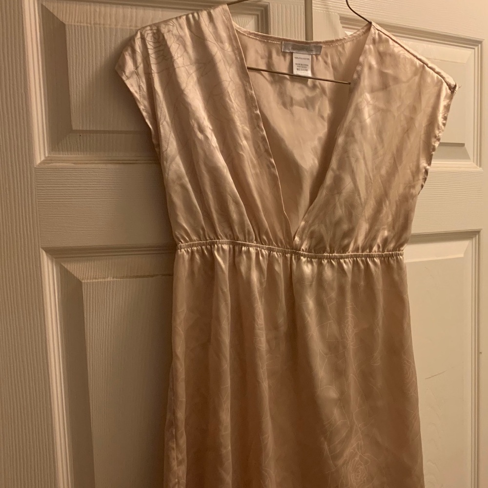Charlotte Russe gold shimmer top v neck babydoll